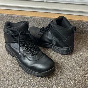 Timberland Boots Men's Sz 13 Waterproof Black Leather Hiking Trail A2859 Lace Up